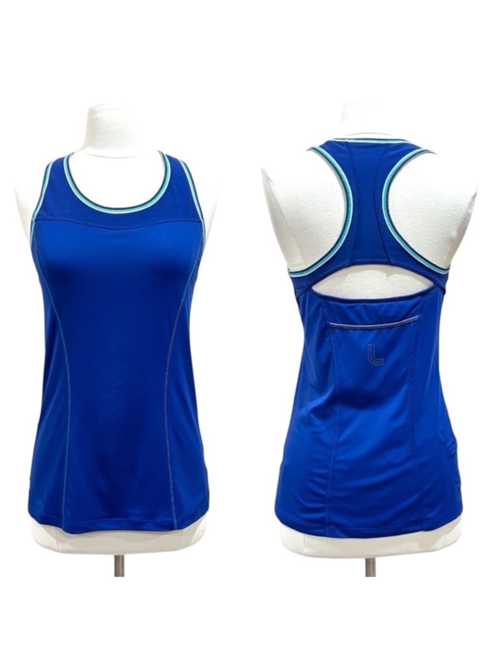 Lole Blue Racerback Built-In Bra Tank Top Size Medium